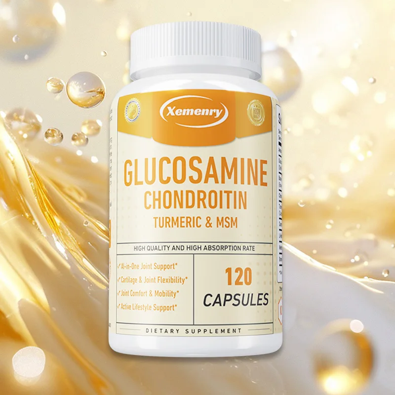 

Glucosamine Chondroitin MSM Turmeric - Supports Joint and Bone Health, Relieves Knee Pain, Non-GMO