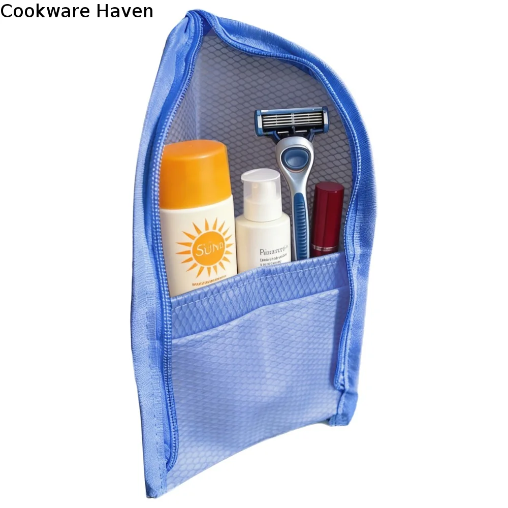 Large Capacity PVC Cosmetic Bag Waterproof Space Saving Toothbrush Toiletry Pouch Vertical Design Stand Up