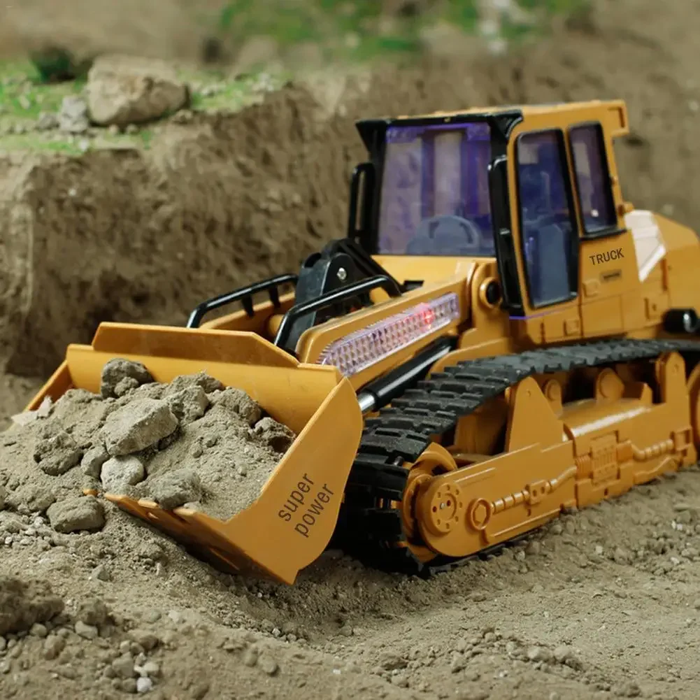 Large Toy RC for Excavator Toys with Musical And Light Children's Boys RC Truck Beach Toys RC Engineering Car Tractor