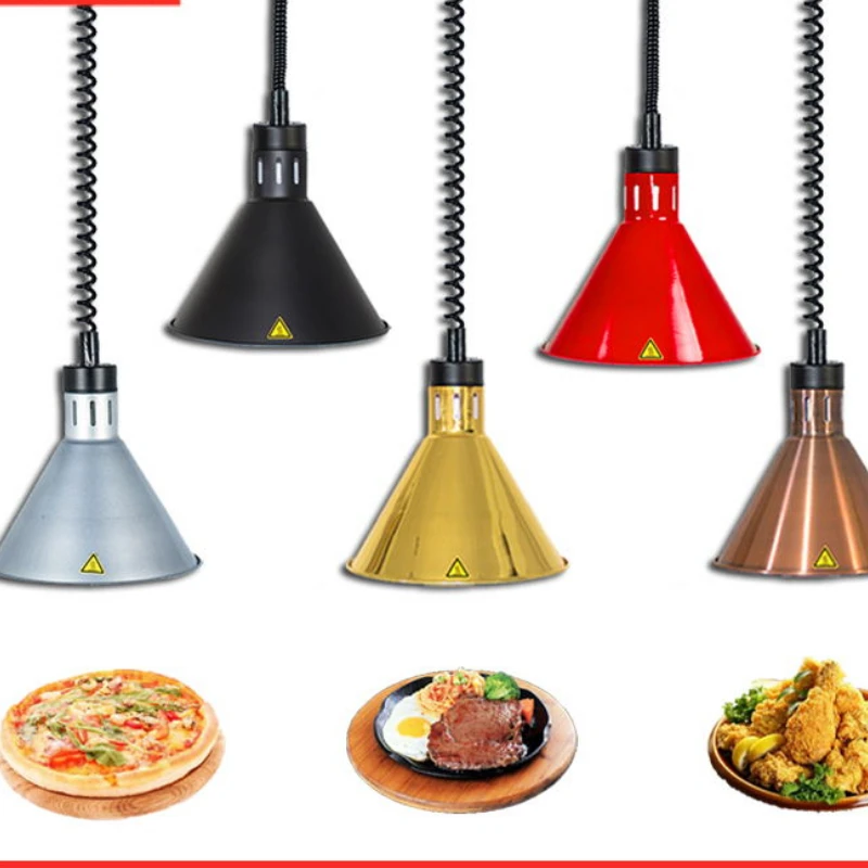 Single head retractable food insulation lamp Buffet insulation lifting pendant lamp Food heating lamp