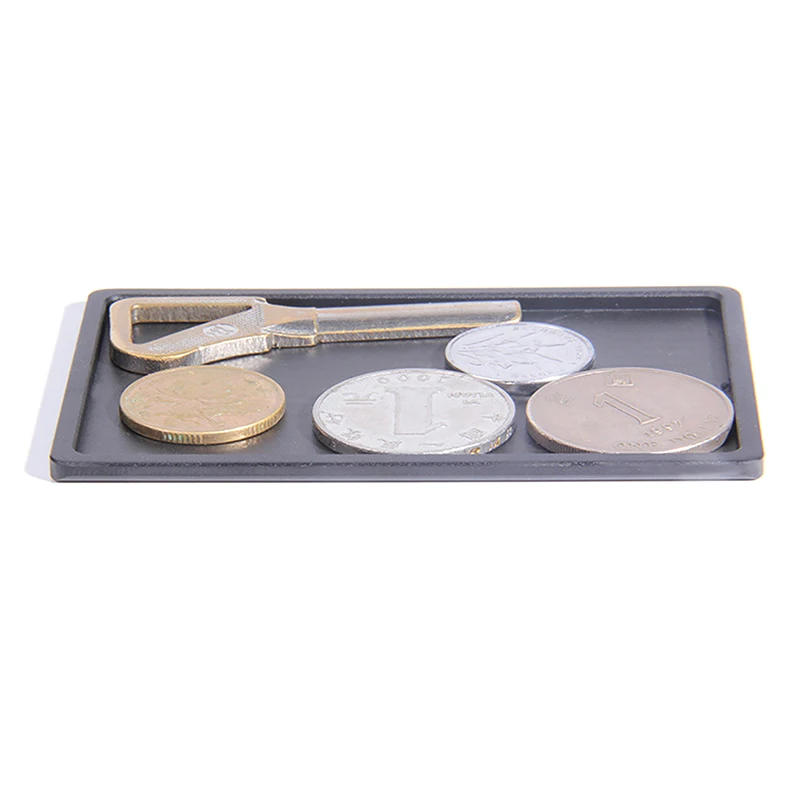 Bandeja de monedas de 1 piezas para tarjetas, BILLETERA, monedero, tarjetero, bandeja de escritorio para llaves, Mini funda de Metal de aluminio delgada