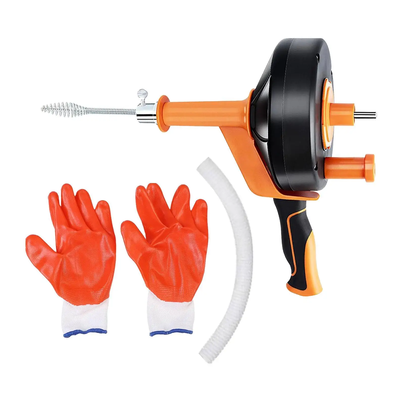 Drain Auger Sink Snake Cleaner Spring Pipe Dredging Tool Toilet Sewer Pipe Dredge Drain Clog Remover Tool with Gloves