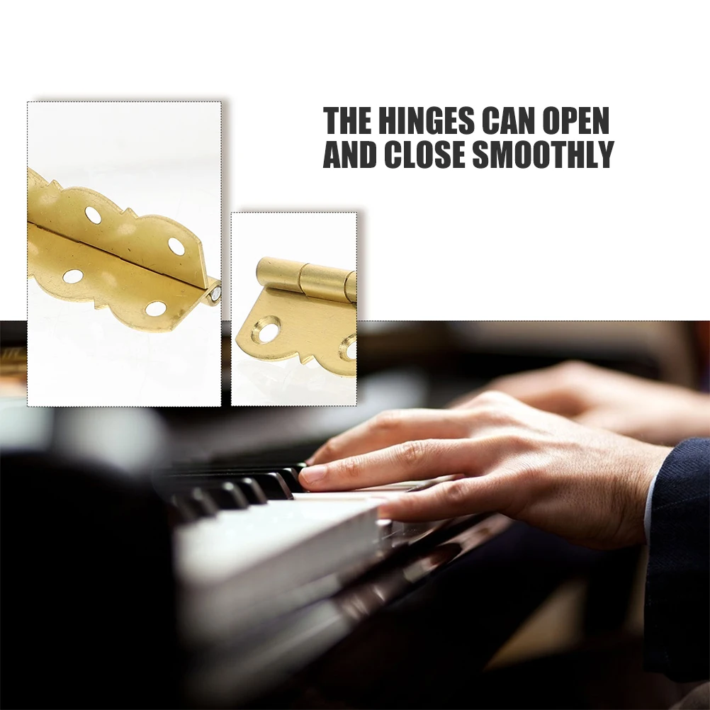 

4 Pcs Piano Hinges Heavy Duty Copper Small Box Wood Door Hardware Smooth Opening Closing Long Lasting Durable Cabinet Furniture