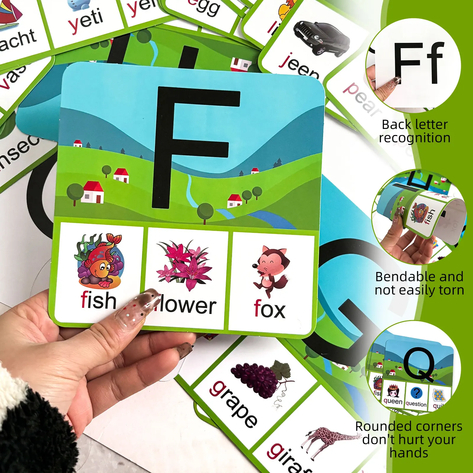 2 Piece Alphabet Learning Set for Kids Alphabet Practice & Word Cards Children's Starter Learning Education