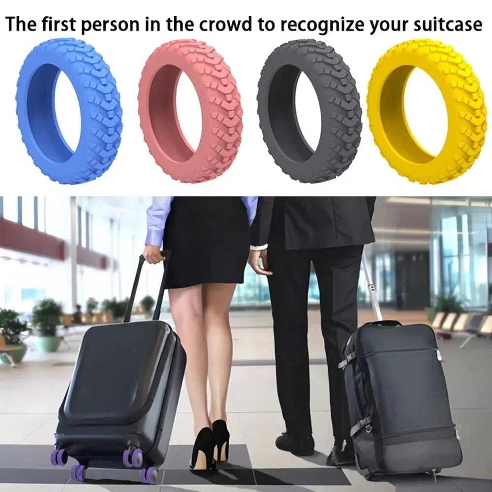 8/4Pcs Silicone Travel Luggage Caster Shoes Reduce Wheel Wear Suitcase Parts Axles Trolley Box Casters Cover with Silent Sound