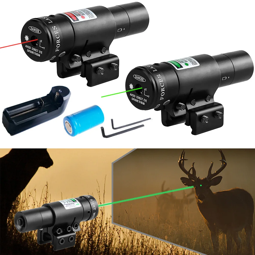 Tactical Green/Red Dot Laser Sight Scope Gun Rifle Weaver Adjustable 20mm/11mm Picatinny Rails Mount Rail For Airsoft Hunting