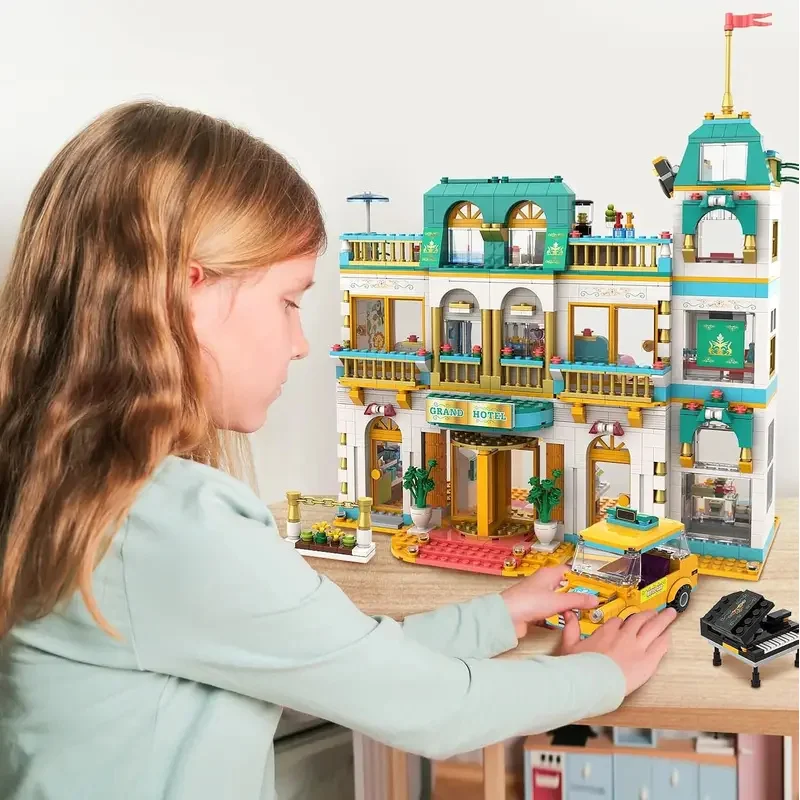 مجموعة بناء الفندق الكبرى من فريندز هارت ليك سيتي، لعبة مكعبات بناء منزل البنات هدية للأطفال البنات من سن 6 إلى 12 عامًا (1639 قطعة) #5