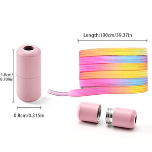 1 Pasang/2 Pasang / 4 Pasang Tali Sepatu Tanpa Dasi Tali Sepatu Gesper Warna-warni Mode Warna-warni Mutiara Tanpa Ikatan Tali Elastis Sepatu Kets 6 renda pink muda penjualan terbaik - №
