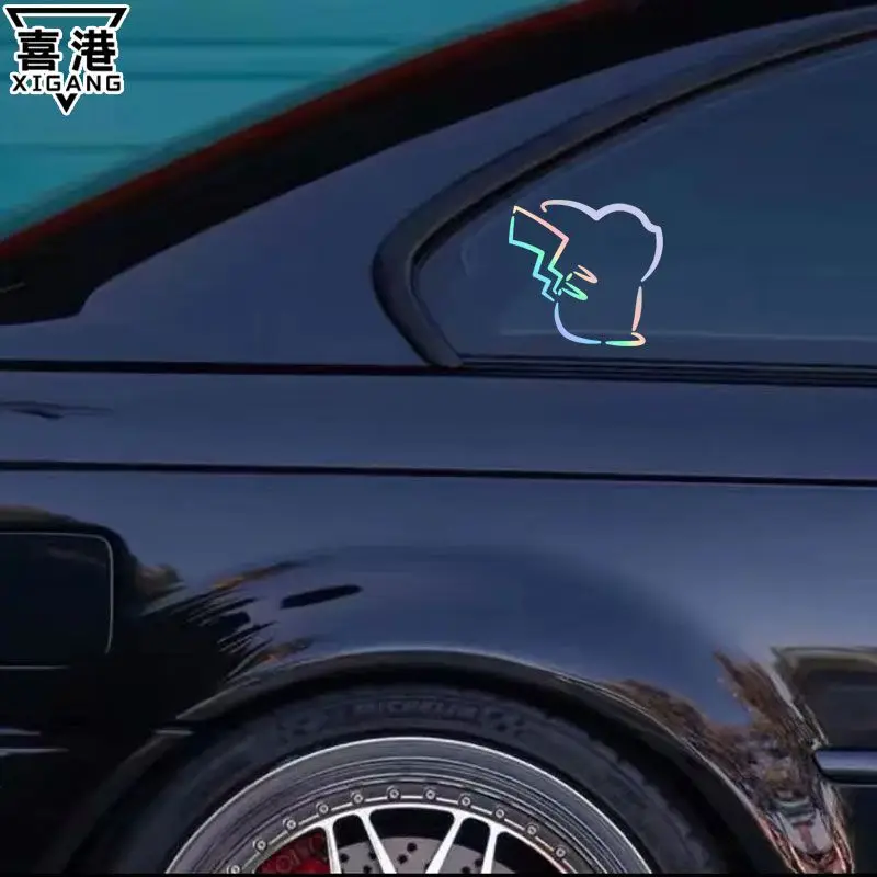 Pikachu holle autostickers kleur veranderende autostickers elektrische auto motorfiets stickers cartoon decoratieve holle coole geschenken