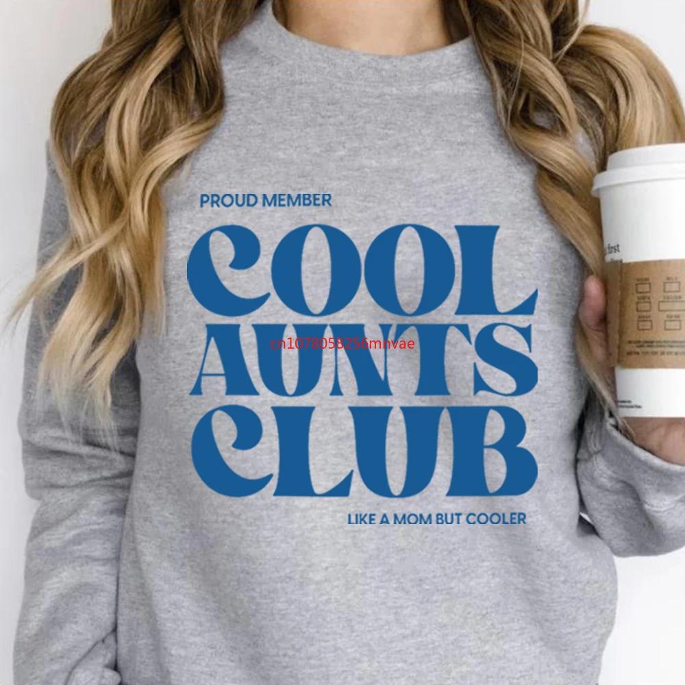 Cool Aunts Club Sweatshirt Cool Aunts Club Promoted To Aunt Shirt Aunt Sweater Future Aunt Gifts Women Long Sleeves Sweatshirts