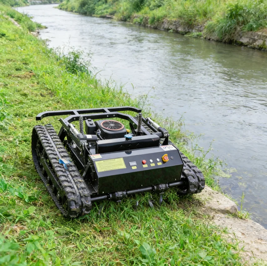 Controlled Robotic Grass Cutter Lawn Mower All-Terrain Slope Mowing Machine Remote Control Crawler 3-Year Warranty High Easy