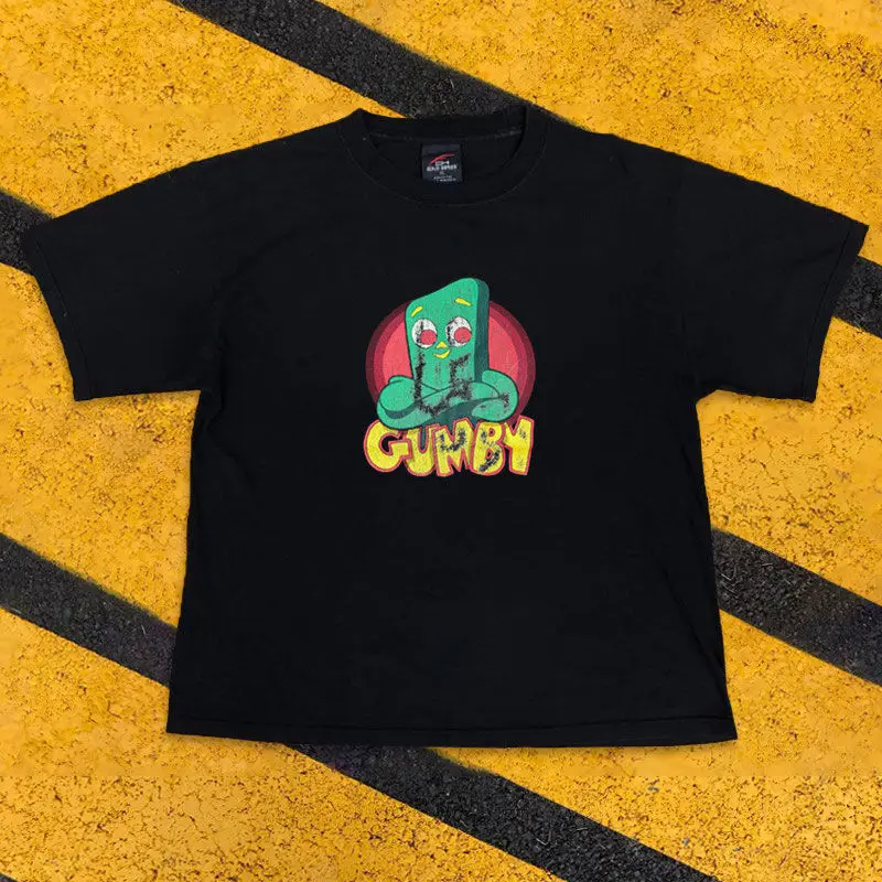 

Тяжелая хлопковая американская ретро-мультяшная винтажная модная брендовая мужская и женская футболка с короткими рукавами