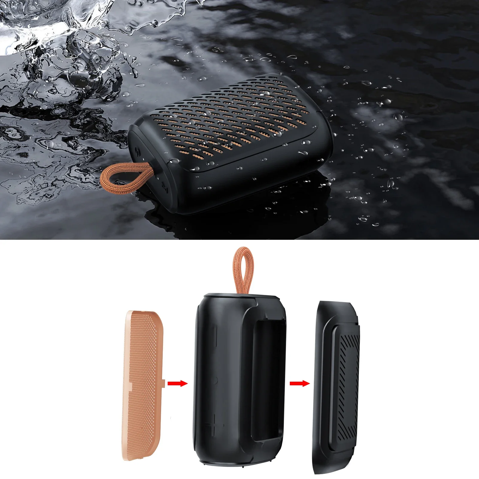 Portable Bluetooth Speaker Wireless  Big Sound Punchy Bass 12H Play Time Dual Pairing Outdoor IPX7 Waterproof