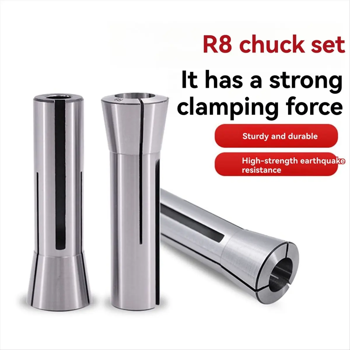 【wsfs】-r8-コレットセット、3個入り、1-8インチ、1-2インチ、3-4インチ、炭素鋼、ミルコレットセット、7-16インチ-20ネジ、フライス加工およびミルチャックホルダー用