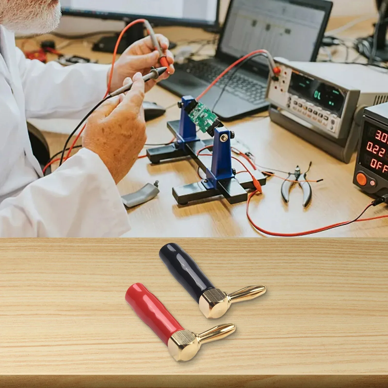 

Multi Functional Compatibility All Copper AV Receiver Golden Speakers Red Header Right Angle Home Theater Safe And Safe