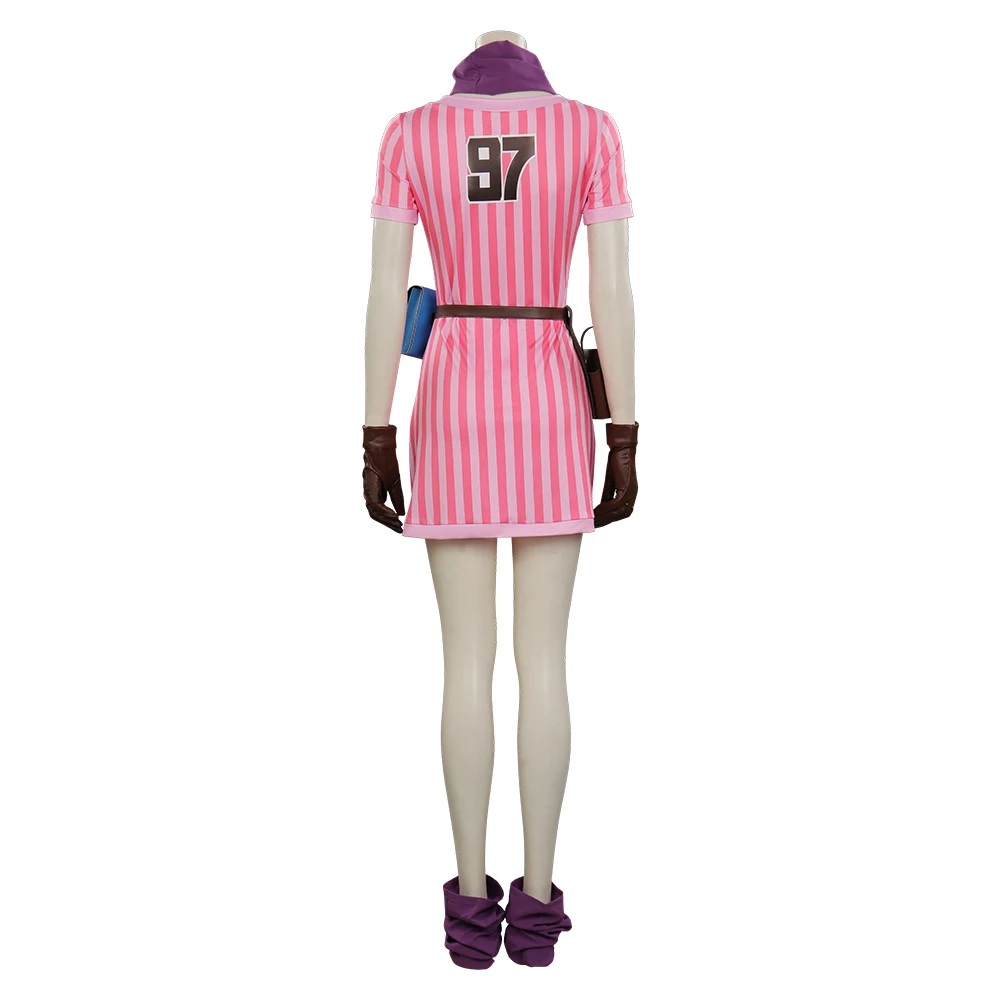 Anime Fantasy Bulma Cosplay Costume Women Pink Lolita Dress Belt Outfits Halloween Carnival Party Suit