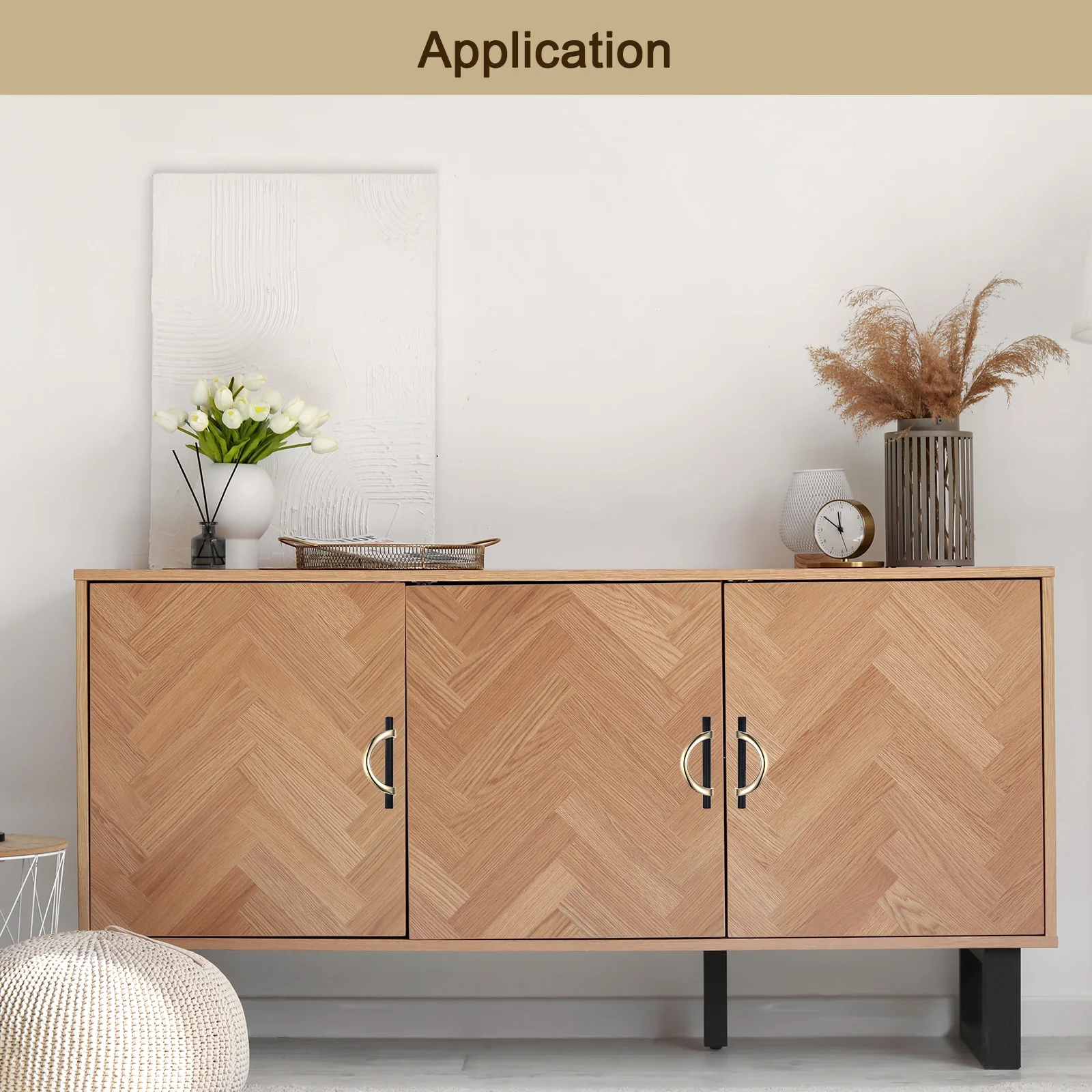 Confezione da 6/10 maniglie nere per porte dell'armadio, centri con fori da 3,75 pollici e 5 pollici