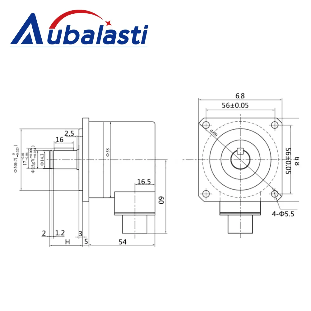 Aubalasti CNC Spindle Rotary Encoder ZSF5815 Series 1024Pulse or 1200Pulse Shaft 15mm 9Core With Cable for CNC Router