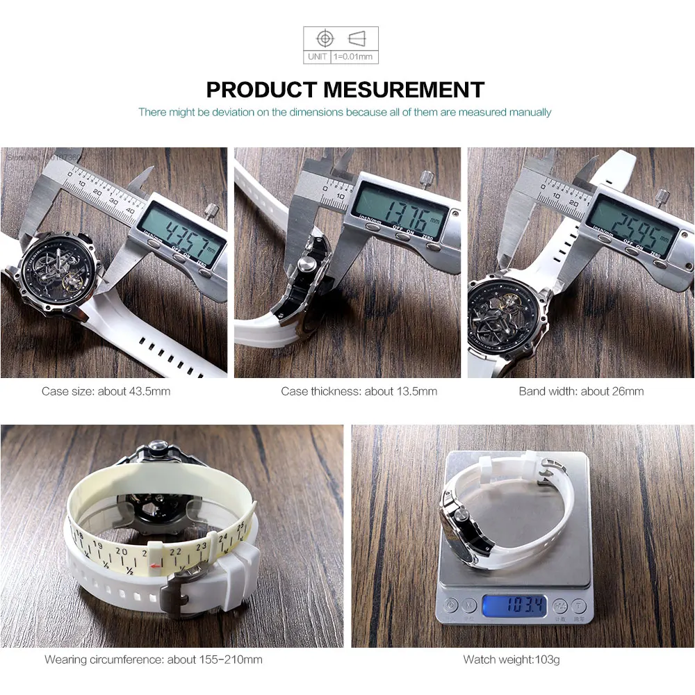 MEGIR Skeleton Dial Automatische Mechanische Uhr Männer Edelstahl Gehäuse Wasserdicht Leuchtende Sport Armbanduhr mit Silikon Armband – Detail 1