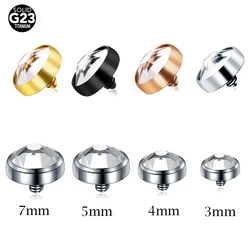 1PC Titanium Microdermal Piercing Medusa Surface Pircing 3/4/5/7MM Top Skin Diver Internally Threaded Gem Ends Sexy Body Jewelry