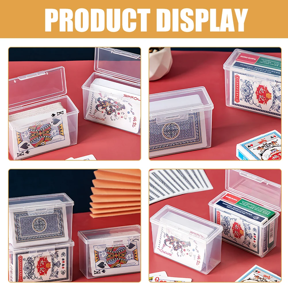 2 Pcs Storage Shelves Card Box Playing Organizer Baseball Game Cards Container Rectangular Holder Travel Child