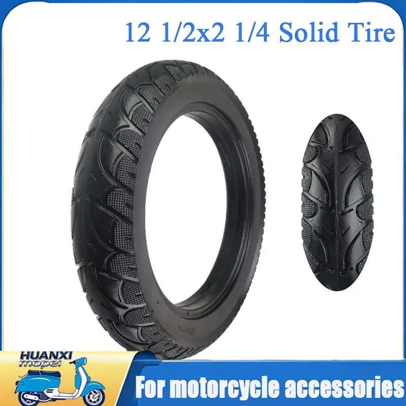 1 Pair / 2 Pcs Electric Scooter Solid Tires 12 1/2x2 1/4, Puncture Resistant Tires, Suitable for Electric Vehicles and Wheelchairs