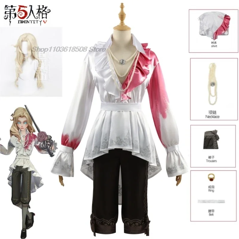 Game Identity V Joseph Cosplay Costume Wig Hair Fashion Handsome Uniform Event Party Role Play Clothing Set