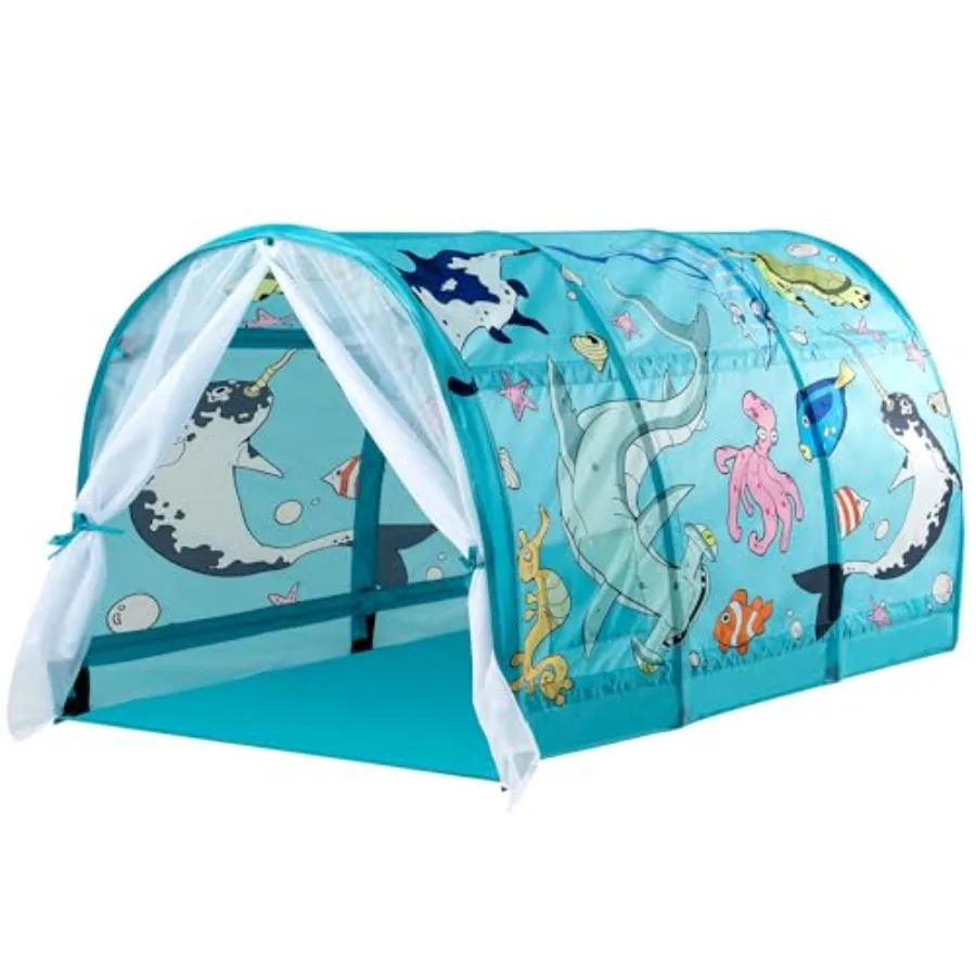 

Bed Tent for with LED Strip s 55'' x 41'' x 31.5'' Toddler Bed Tent Foldable Game House for Play Tents for Girls Boys Sleeping