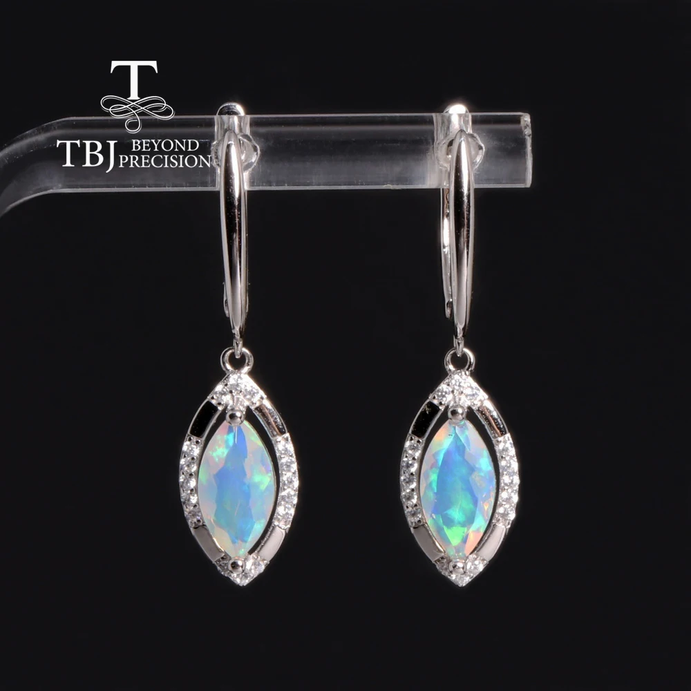 Mysterious Noble October Birthstone Natural Opal Drop Earrings S925 silver Light luxury design birthday gift for ladies and girl