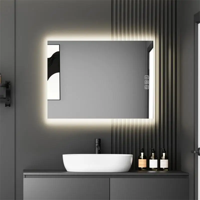 

32" x 24" LED Bathroom Mirror with Bright Backlight, 5-Minute Defogging, Full HD Reflection, Wall-Mounted Vanity Mirror, 3