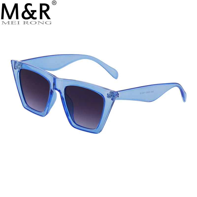 Hipster Blue Polarized Sunglass For Women Designer Retro Oversize Polarized Cat Eye Square UV400 Anti Reflective Sun Glasses