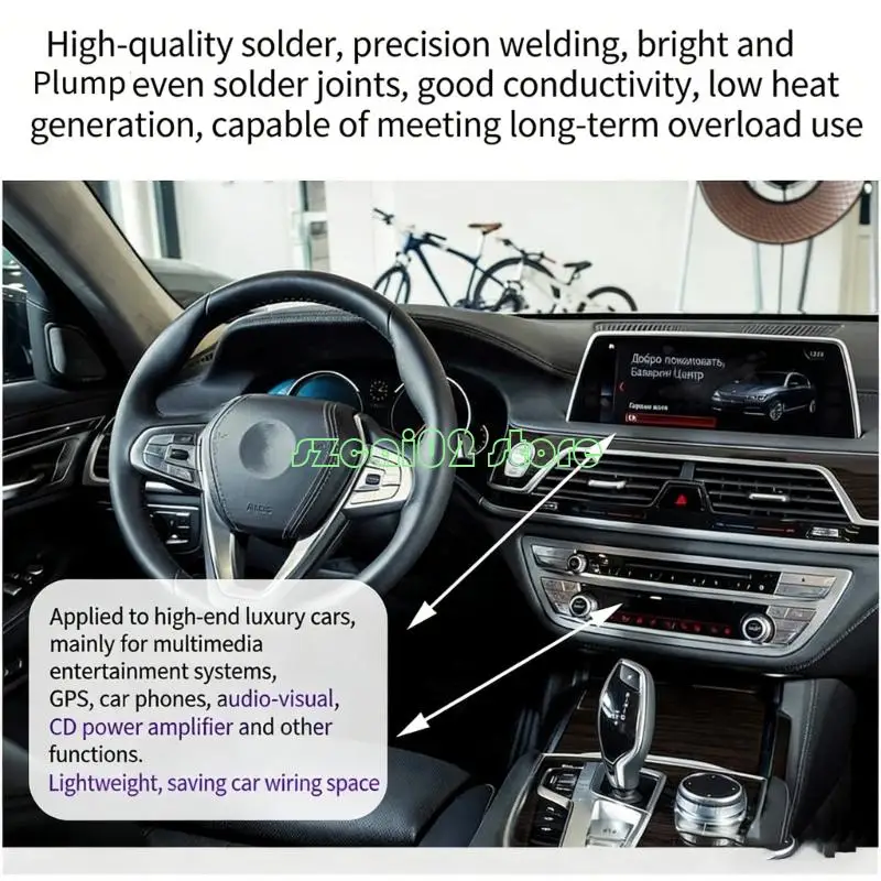 400B Fiber Connector Adapter 20cm 2 Male 1 Female Fiber Loop Bypass Suitable for Navigation & Digital FM Tuner