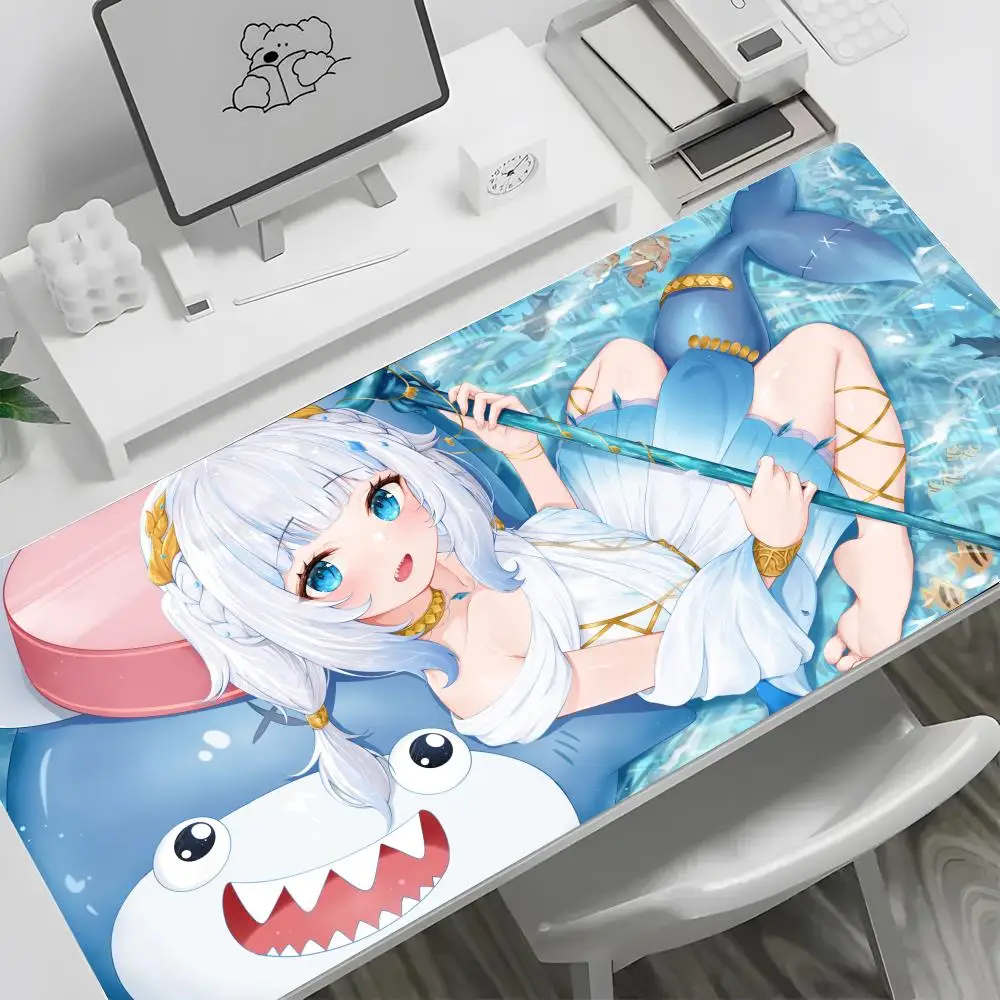 

Gawr Gura Mouse Pad Large Keyboard Mouse Desk Pad Durable Non-slip Rubber Gaming Mouse Pad Laptop Carpet 600x300