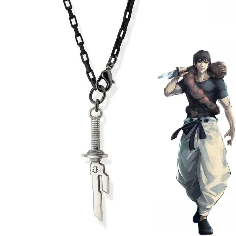 Fushigflats Toji Cosplay Collier, Épée Unisexe, Lance de Tianri Couteau Pendentif Ras Du Cou, Anime Bijoux Accessoires Cadeaux