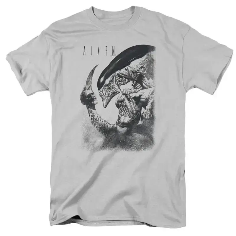 Alien Decapitated T Shirt Licensed Sci Fi Horror Movie Retro Classic Silver