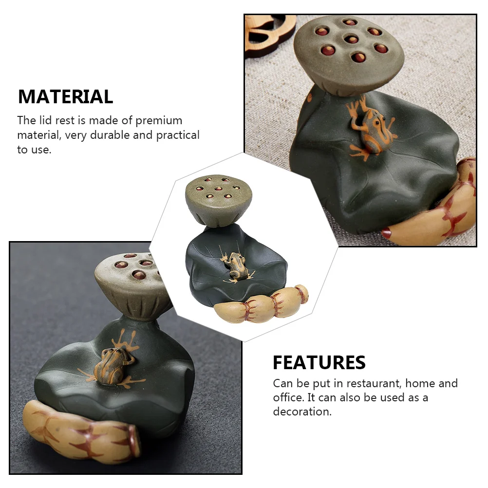 

1Pcs Premium Purple Clay Lid Rest Delicate Craft Ornament Tabletop Decoration for Restaurant Home Office Tea Accessory