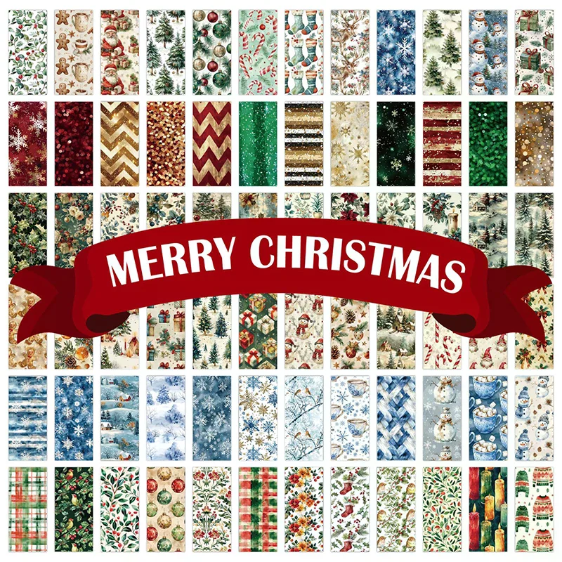 

Christmas Scrapbook Paper Pad 12 Sheets 6x6 Glitter Confetti Snowflake Single-sided Acid-free 160gsm Decorative Cardstock for Cr