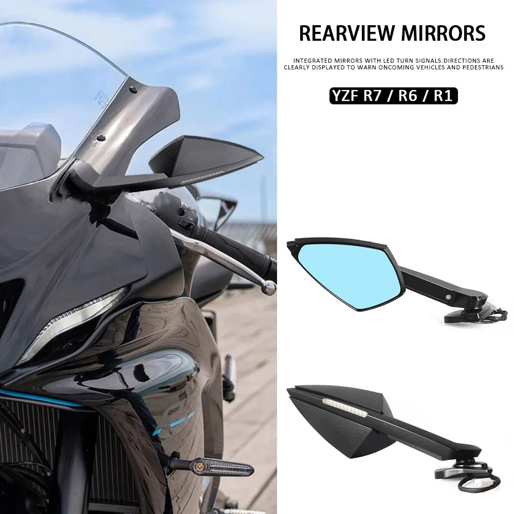 

Rotatable Rearview Mirror Turn Signal Fit For YAMAHA YZF-R7 YZF R7 2021-2025 YZF-R6 2017-2020 YZF R6 R1 YZF-R1 2015-2019