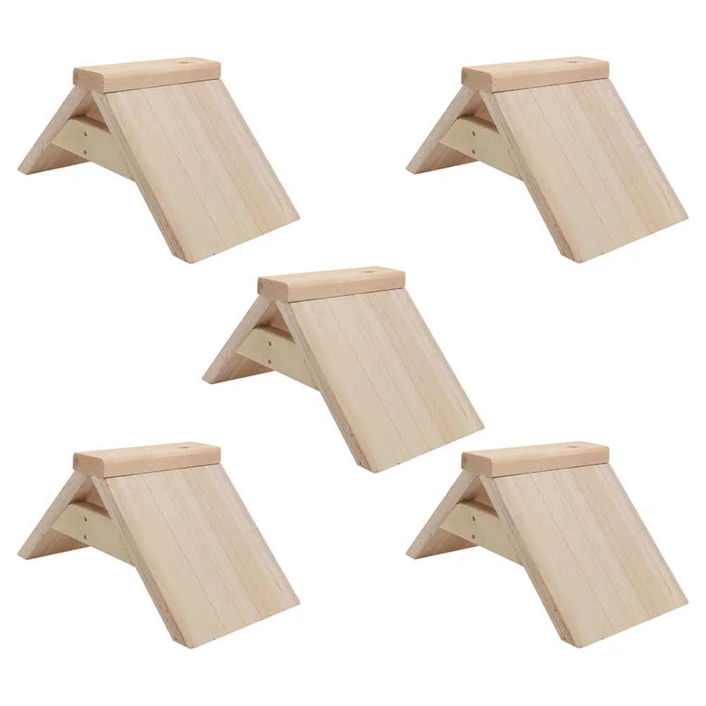 

5 Pcs Bird Toys Pigeon Solid Wood Perch Wooden Parrot Stand Striped Bass Perches for Cages