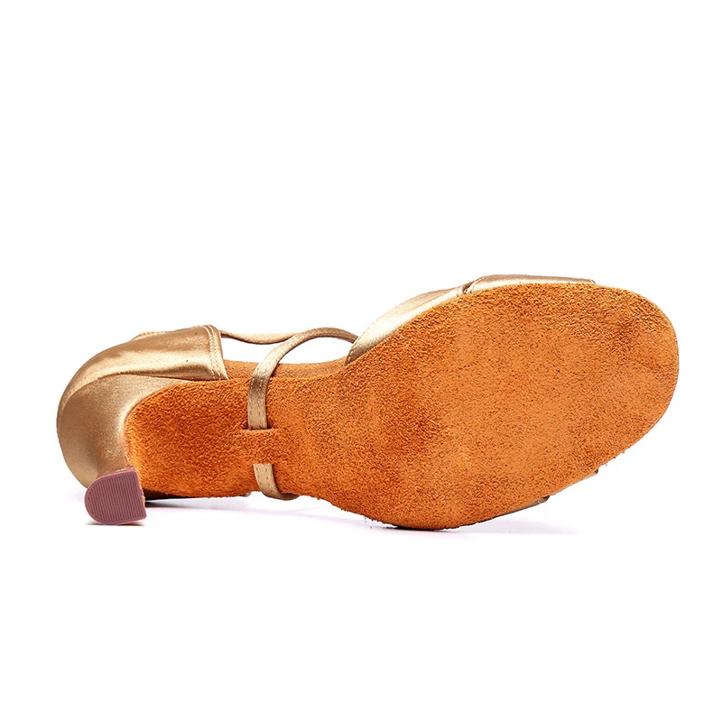 Silk Women's Latin Dance Shoes Satin Professional Ballroom Salsa Practice Performance Dance Shoes High Heels
