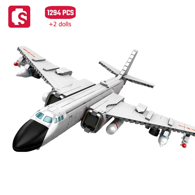 SEMBO H-6k Medium and Long-range Bomber Building Blocks Military Series Fighter Models Airplane Bricks Boys Toys Birthday Gifts