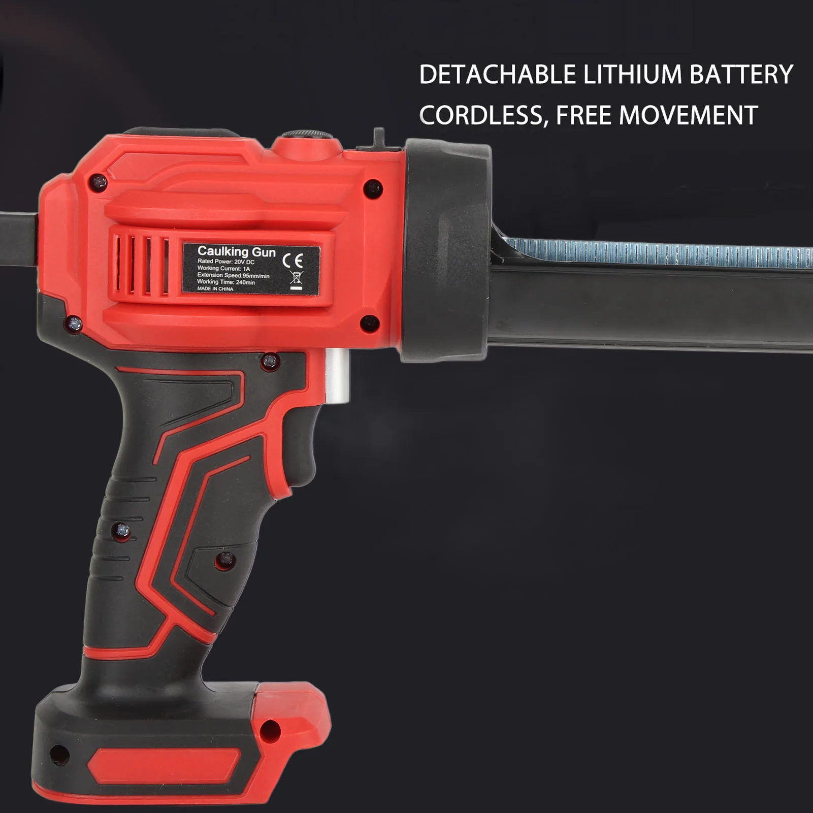 Pistol Caulk tanpa kabel multifungsi mudah digunakan pistol Caulking elektrik efisiensi tinggi tampilan lampu LED untuk perbaikan lantai