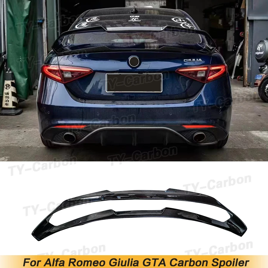 Carbon Fiber / FRP Car Rear Spoiler Wing Trunk Lip For Alfa Romeo Giulia Spoiler Sedan Rear Trunk Spoiler Boot Wing GTA Style