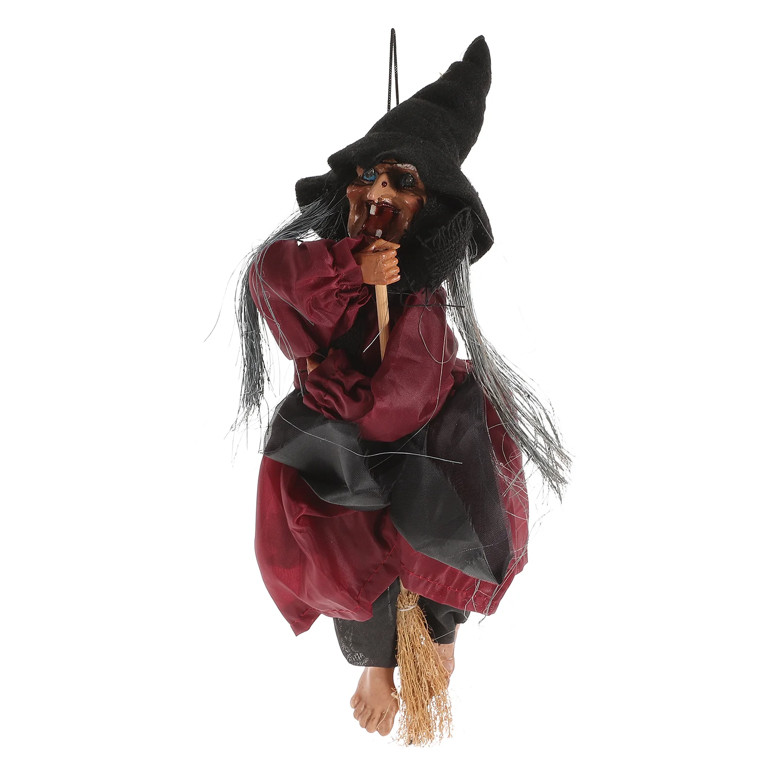 

Witches Prop Voice-activated Induction Funny Portable Decorations Broom Witch Hanging Ghost Without Battery for Party