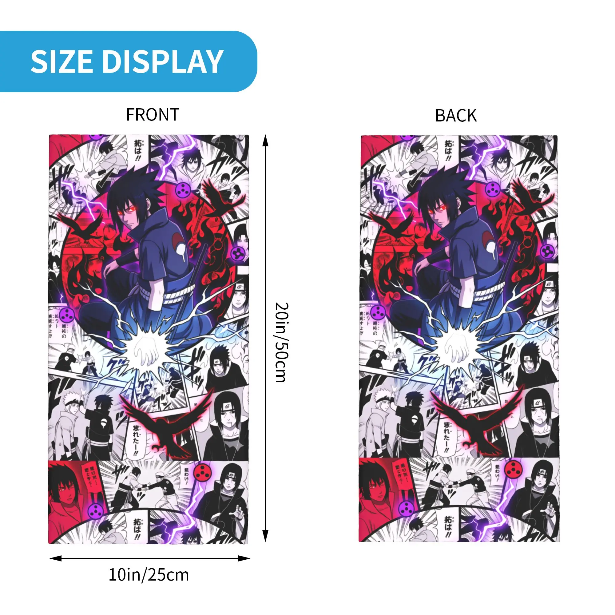N-Narutoes Uchihas Sasukes Bandana Winter Neck Warmer Windproof Wrap Face Scarf Ski Vintage Design Comics Movie Gaiter Headband
