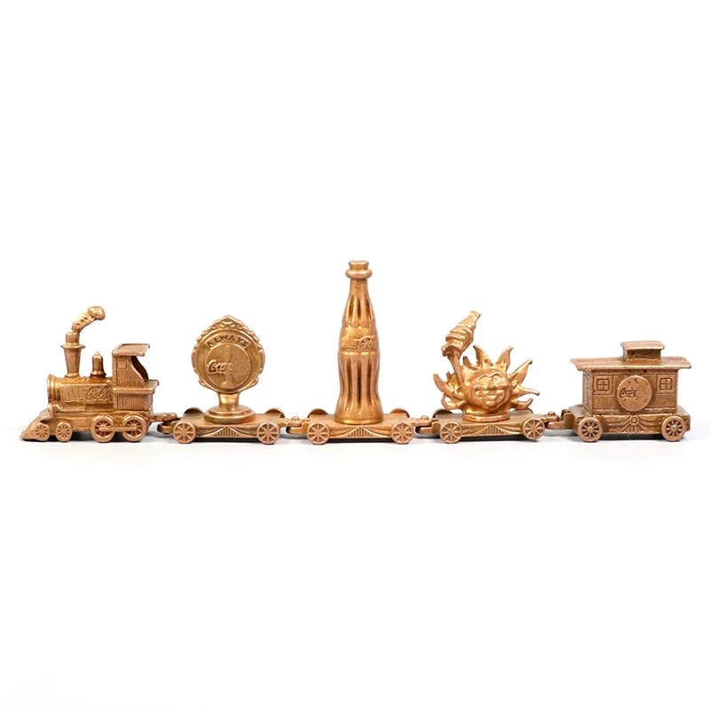 Bulk Single section 3.5 cm Bronze Color Mini Train Alloy Model Static Collection Decorated Holiday New Year Gifts Toys