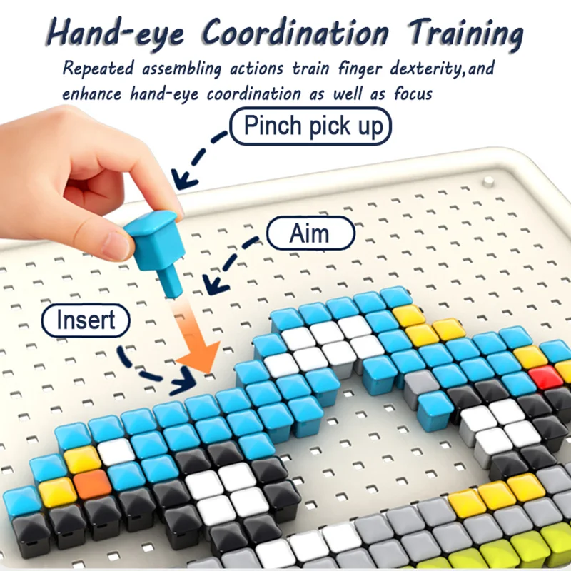 Kid Mushroom Nail Puzzle Creative Activity Toy Montessori Concentration Trainting Fine Motor Skills Development Intelligent Game