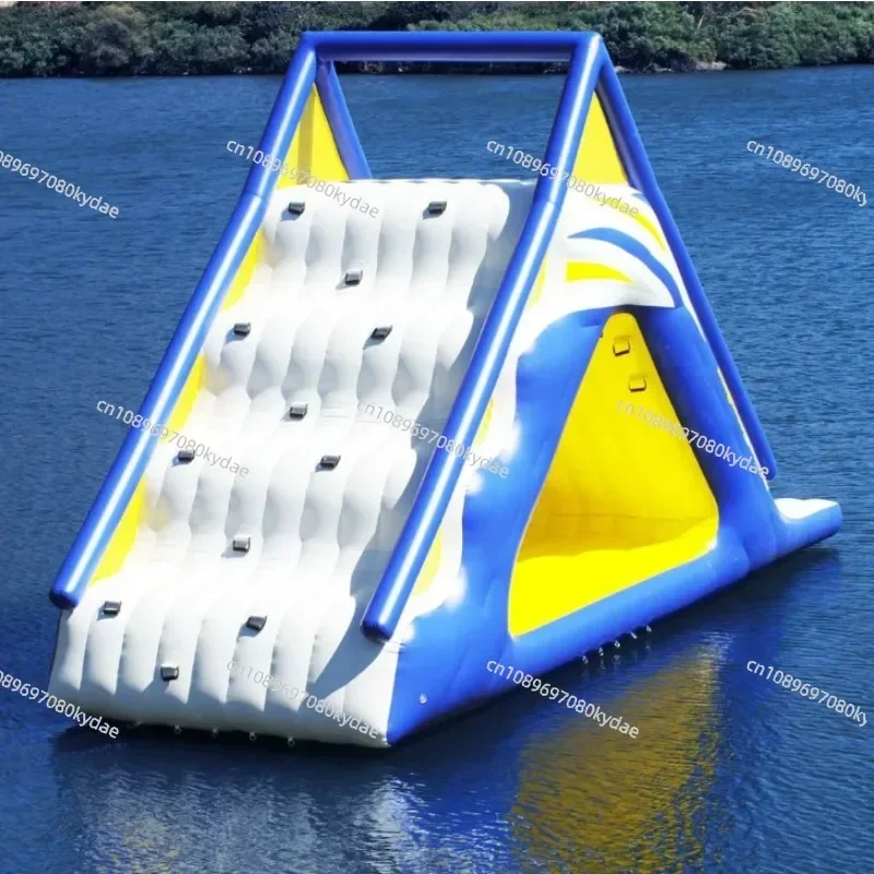 Commercial Giant Inflatable Climbing Wall Floating Water Slide Inflatable Pool Water Slide