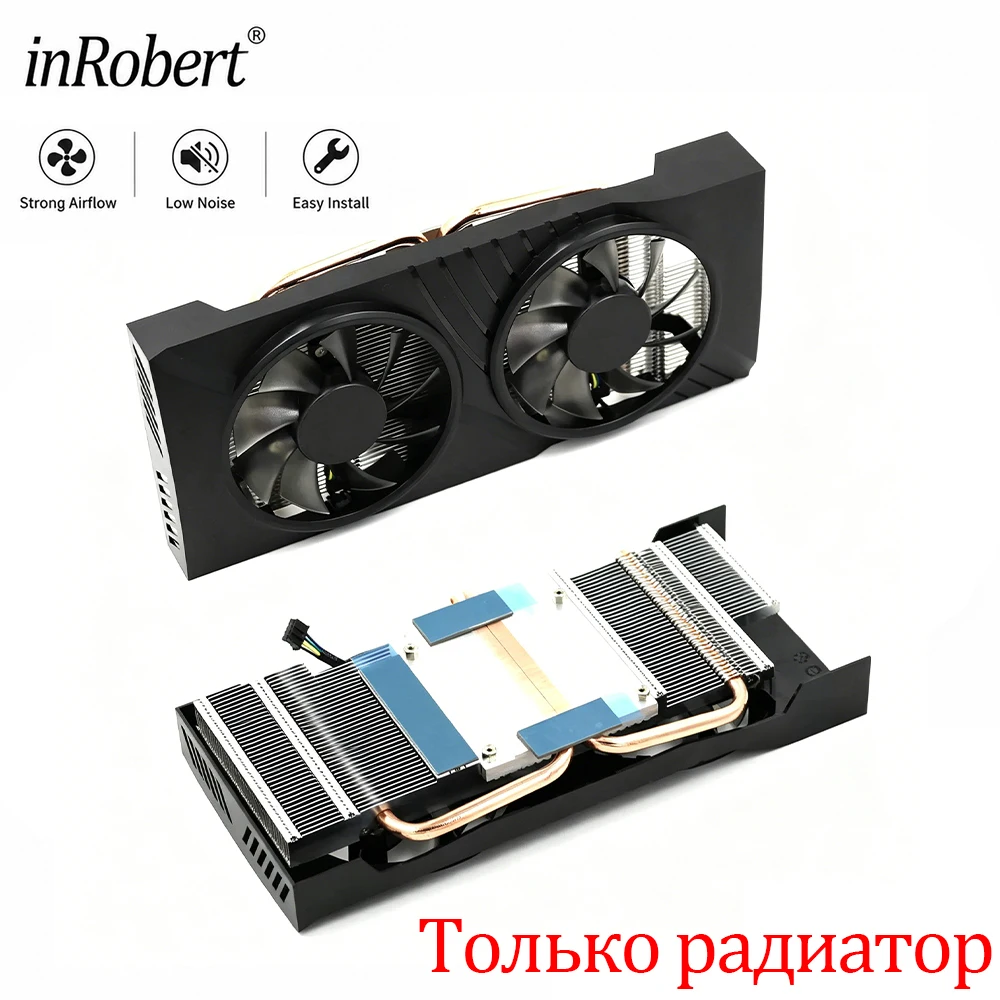 リファレンスデザイン-gtx-1060-グラフィックスカードクーラー、2本のヒートパイプとデュアルファン搭載、取り付け穴間隔：58mm-x-58mm-x-58mm-x-58mm