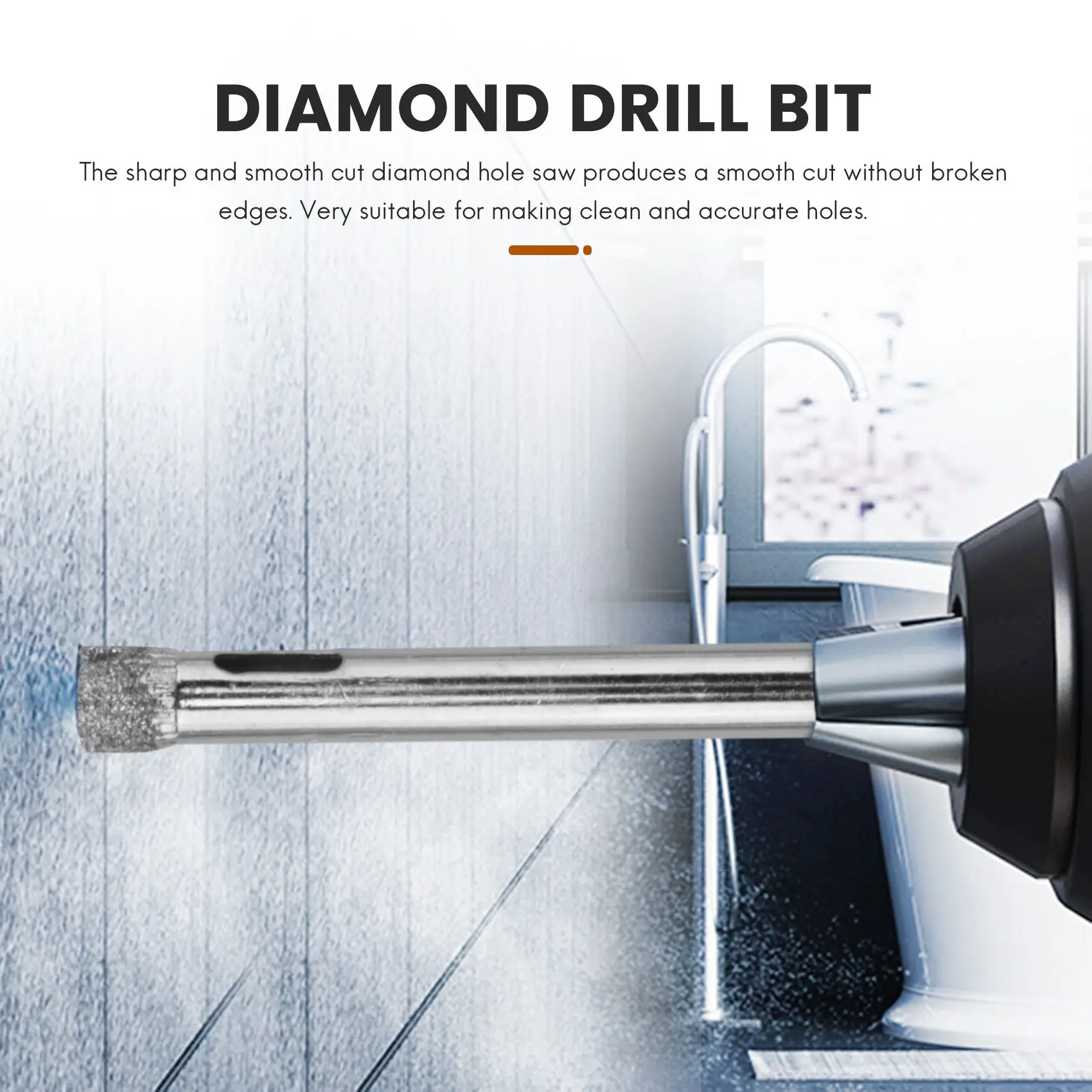 50Pcs Diamond Coated Drill Bit Set 6mm Diamond Tipped Hole Saw for Tile, Glass, Ceramics, Porcelain, Marble